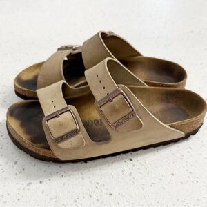 Birkenstock Arizona Taupe Leather Double Strap Sandals Women’s EU 36 US 5 Narrow